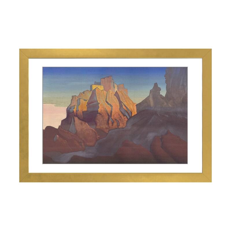 iCanvas "Tibetan Stronghold , 1932" by Nicholas Roerich - Gold - 24x32x1