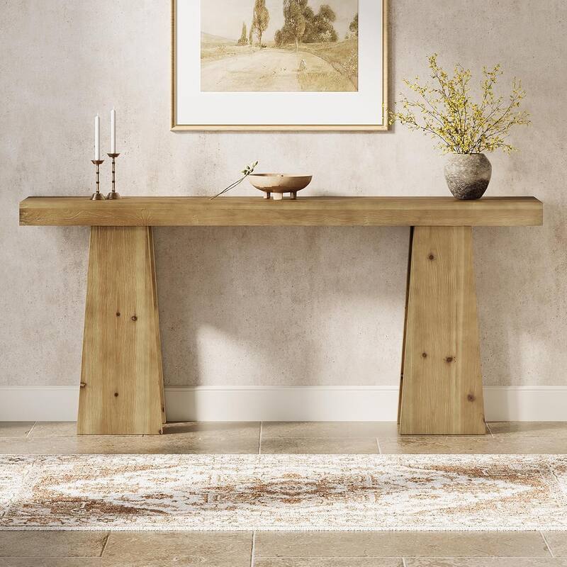 70.9 Inch Solid Wood Extra Long Narrow Console Entryway Table - 70.9" L x 11.81" W x 31.5" H