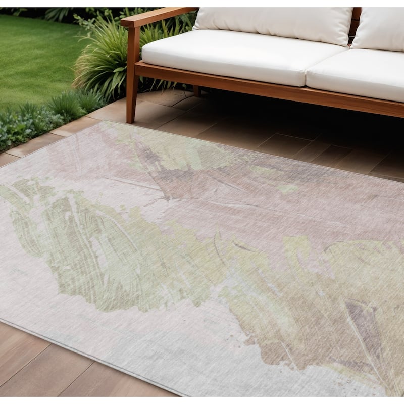 HomeRoots Abstract Transitional Rectangle Outdoor Rug - 9' X 12'