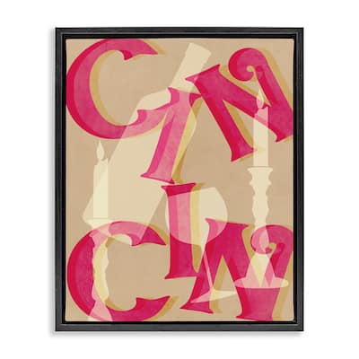 Stupell Cheers Wine & Candles Framed Floater Canvas Wall Art Design By Lil' Rue