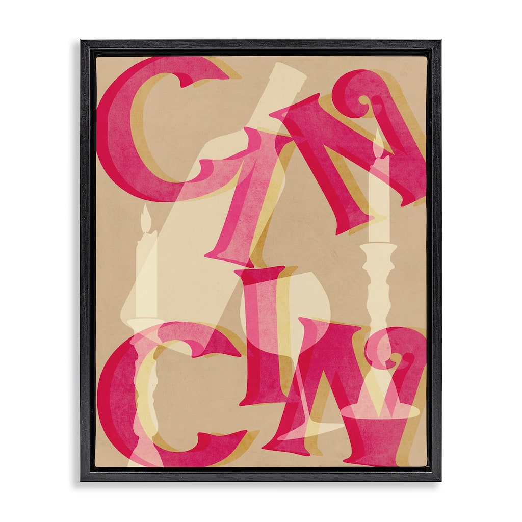 Stupell Cheers Wine & Candles Framed Floater Canvas Wall Art Design By Lil' Rue