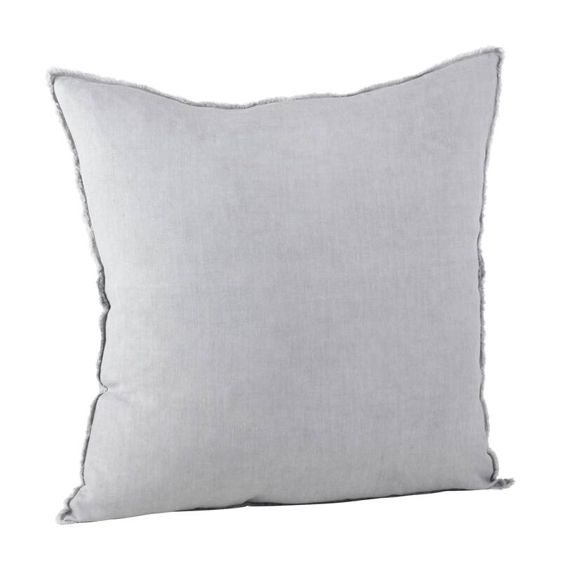 Fringed Design Down-Filled Throw Pillow - Grey