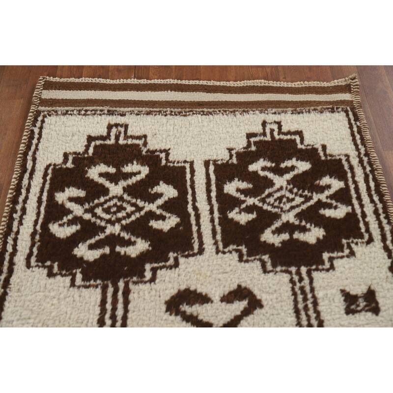 Anatolian Natural Dye Turkish Runner Rug Hand-knotted Wool Carpet - 3'3"x 12'0"
