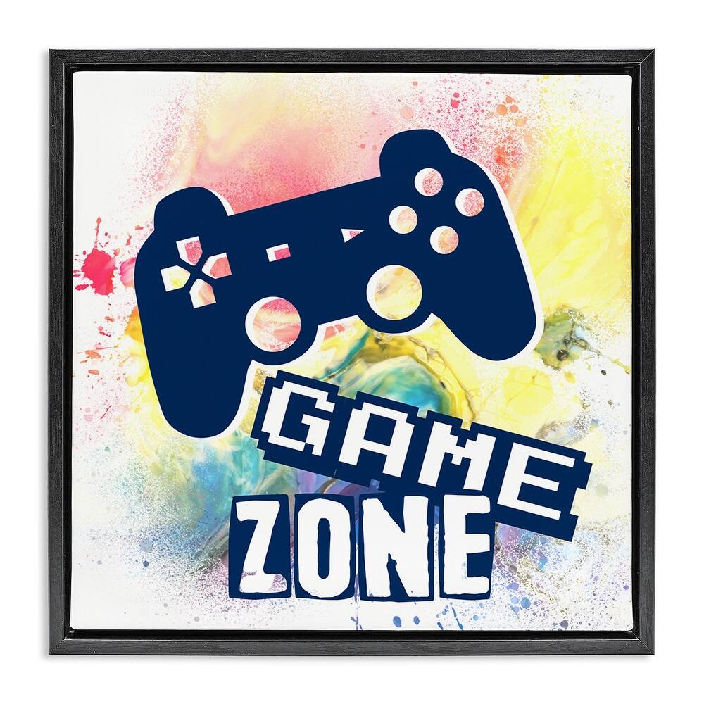 Stupell Game Zone on Modern Splatter Framed Floater Canvas Wall Art Design By Marcus Prime