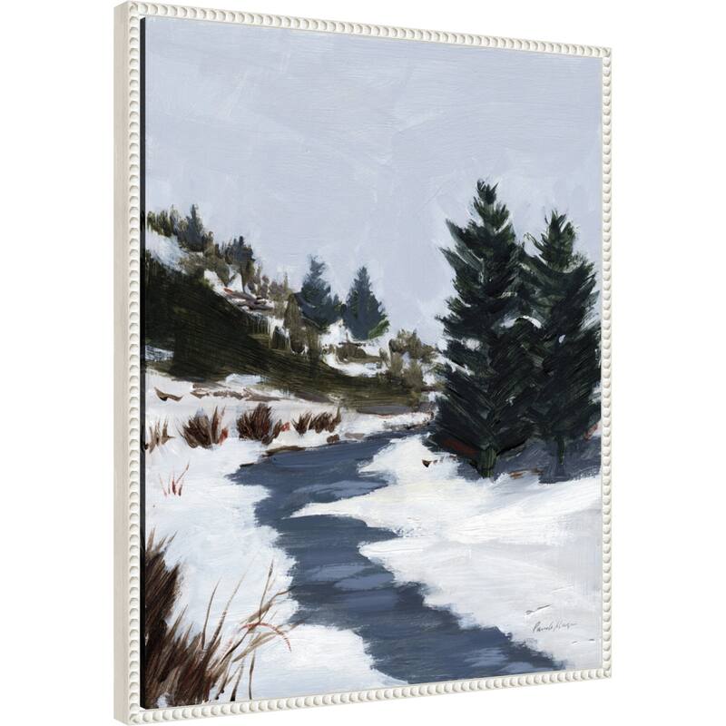 Winter Trails by Pamela Munger (23 x 28 in.), Framed Canvas Wall Art Print - Sylvie Beaded White