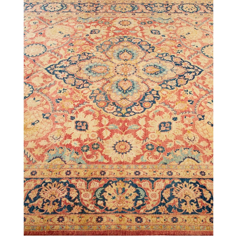 Overton Handknotted Wool Traditional Oriental Purple Area Rug - 6' x 9'