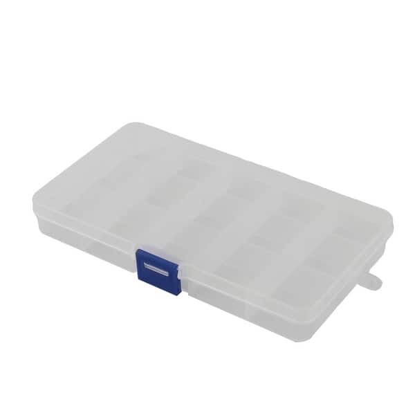 Plastic Rectangle 15 Slots Jewelry Screws Storage Case Box Container - Blue  - Bed Bath & Beyond - 17660781