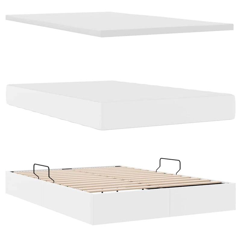 vidaXL Storage Bed with Mattress in Faux Leather