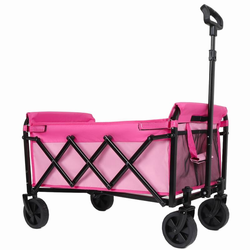 Collapsible Wagon with Wheels, Lightweight Utility Camping Wagons Carts Foldable with 3600lbs Weight Capacity, Carts