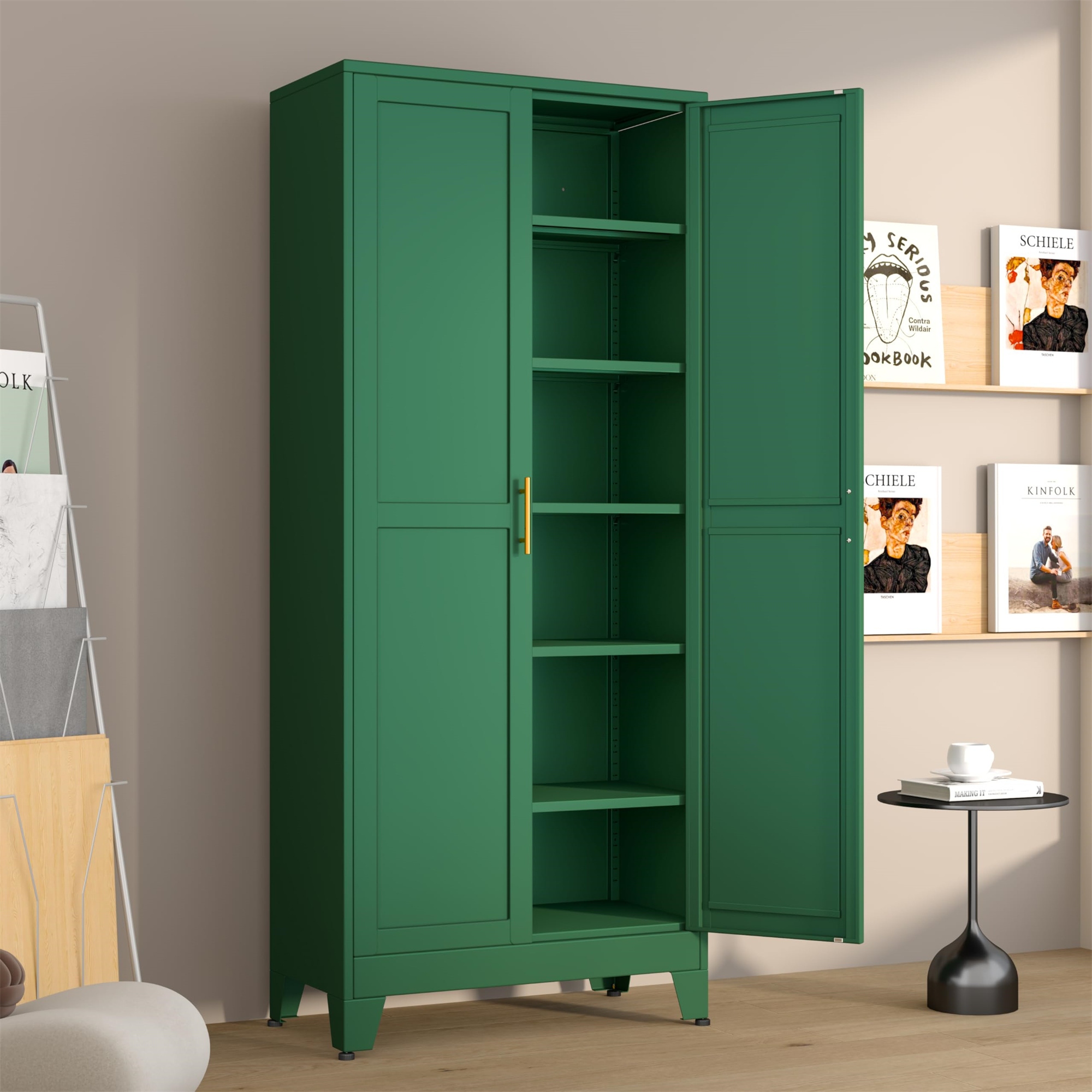 75.2 H Metal Pantry Storage Cabinet with Adjustable Shelves Feet Bed Bath Beyond 41866305