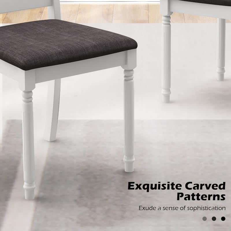 Gymax Wooden Dining Chair Set of 4 w/ Acacia Wood Legs Padded Cushion
