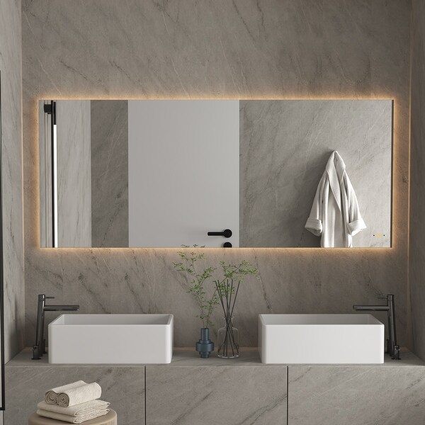 CB HOME LED Bathroom Vanity Mirror Lighted Wall Mounted Mirror Hand Wave Sensor Dimmable Backlit Frameless Mirror On Sale Bed Bath Beyond 39194823