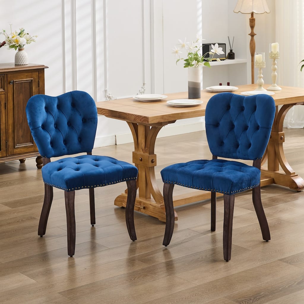 Tufted Dining chair,Set of 2,with high backrest