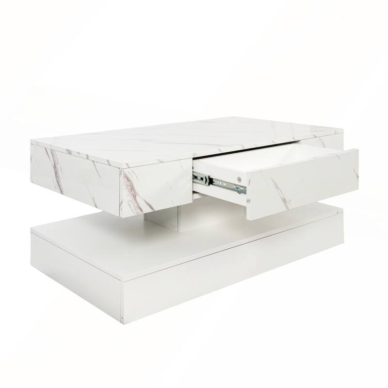 16.93IN High LED Coffee Table with Storage