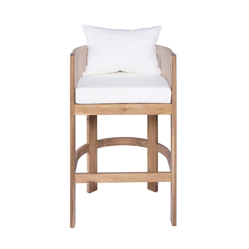 Christopher Knight Home - Martinez Outdoor Acacia Wood Barstools (Set of 2)