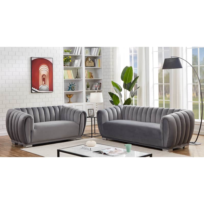 Kayley Luxury Velvet sofa love seat Standard Living Room Set