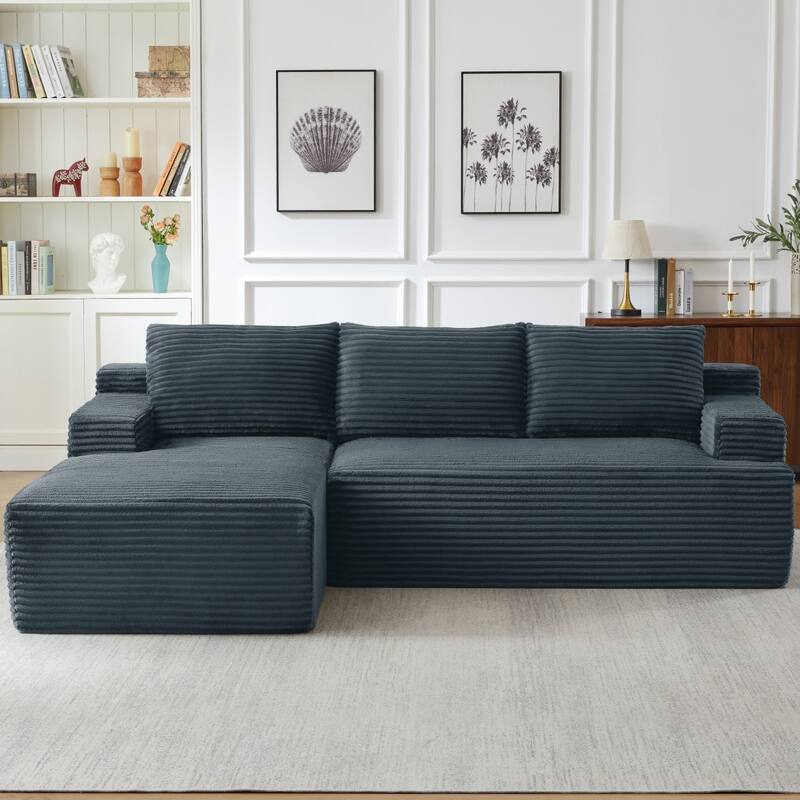 96.1" Modern L-Shaped Cloud Sectional Sofa, No Assembly Required