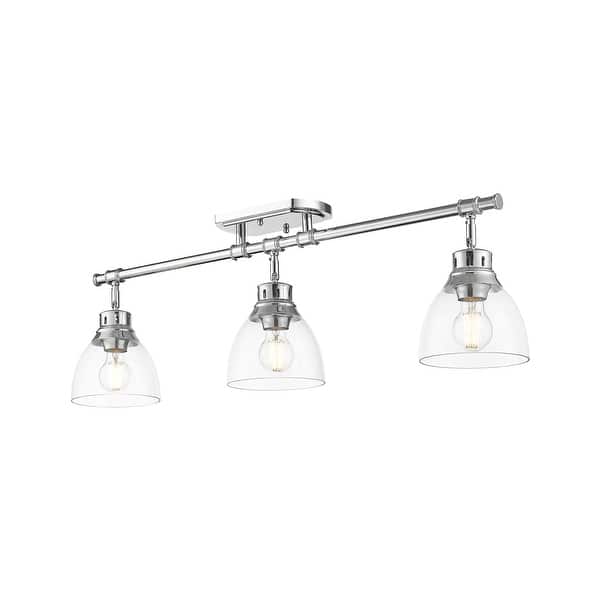 slide 2 of 8, Golden Lighting 3602-3SF-CLR Duncan 3 Light 7" Wide Semi-flush Linear Chrome / Clear