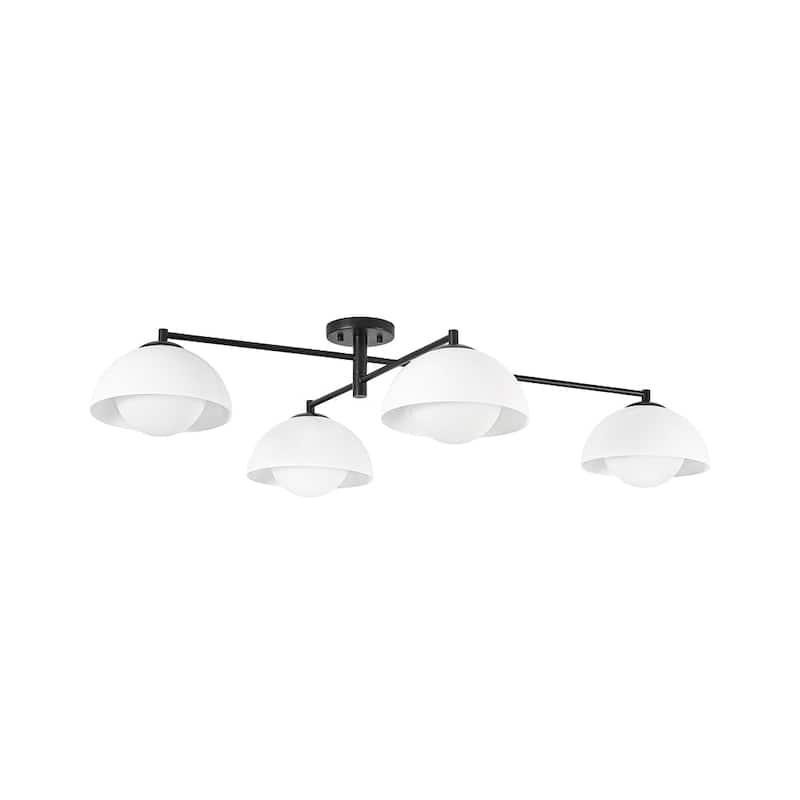 Ultra-Modern 4-Light Flower Bud Domed Semi-flush Mount - 44.9 in