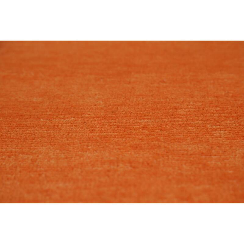Hand Knotted Oriental 100% Wool Carpet Modern Solid Oranges & Rust Gabbeh Area Rug - 12' 1'' X 9' 4''