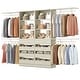 preview thumbnail 9 of 7, Set of 2 Closet System with Wooden Drawers and Hanging Rods, Closet Organizer with Adjustable Storage Shelves