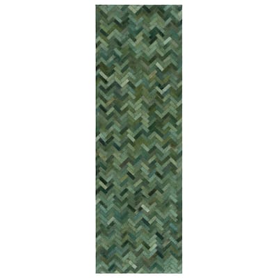 SAFAVIEH Handmade Studio Leather Frantiska Contemporary Leather Rug - 2'3" x 7' Runner