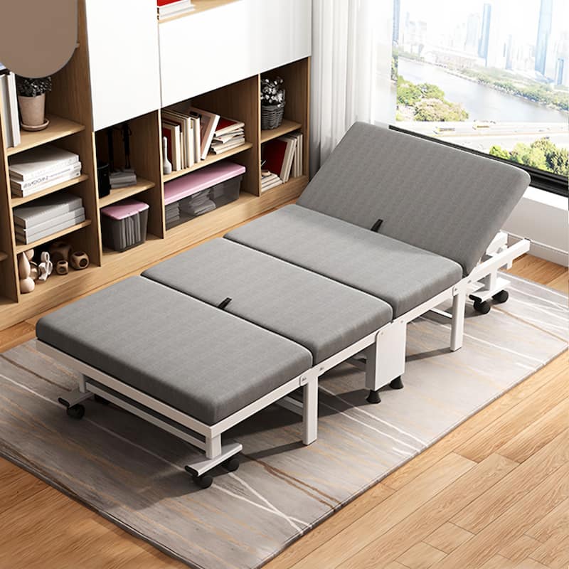 75" Portable Folding Bed Rollaway Guest Bed Twin Size with Mattress Pad - Twin