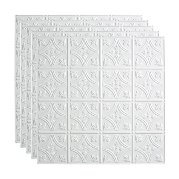 Fasade Traditional Style Pattern 1 Decorative Vinyl 2ft X 2ft Lay In Ceiling Tile In Matte White 5 Pack Overstock 32192343