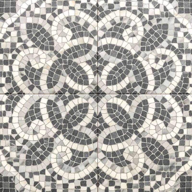 Roman Road 8x8 Matte Porcelain Encaustic Tile - Floor & Wall