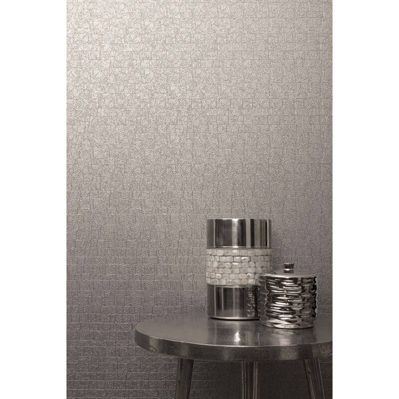 Brewster Basilic Metallic Mosaic Wallpaper - 20.5in x 396in x 0.025in