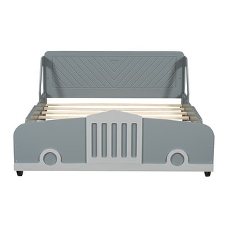 Full Car Bed with Safety Rails and Sturdy Slat Support, Unique Design