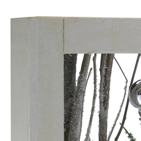Shop Decorated Standing Birch Branches In Wood Frame Table Or Wall