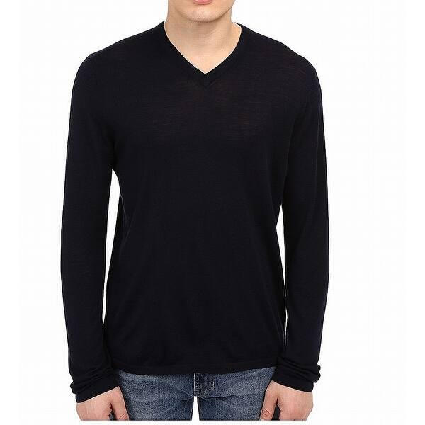 Shop Vince Men S Sweater Midnight Blue Size 2xl V Neck Knit