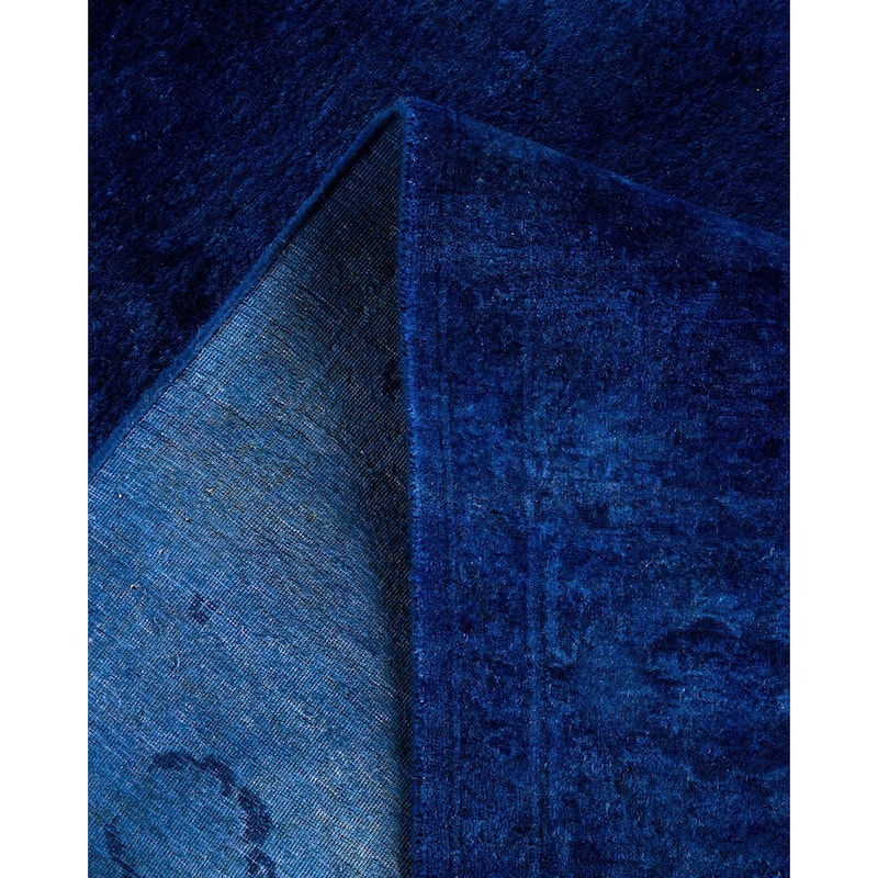 Fine Vibrance One-of-a-Kind Hand-Knotted Runner Rug - Blue, 6' 2" x 14' 5" - 6' 2" x 14' 5"