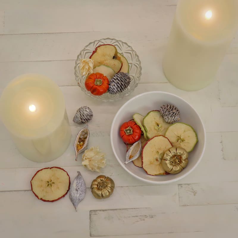 6" 250 Gram Mixed Potpourri- Sliced Apples, White Washed Cones - 6 in