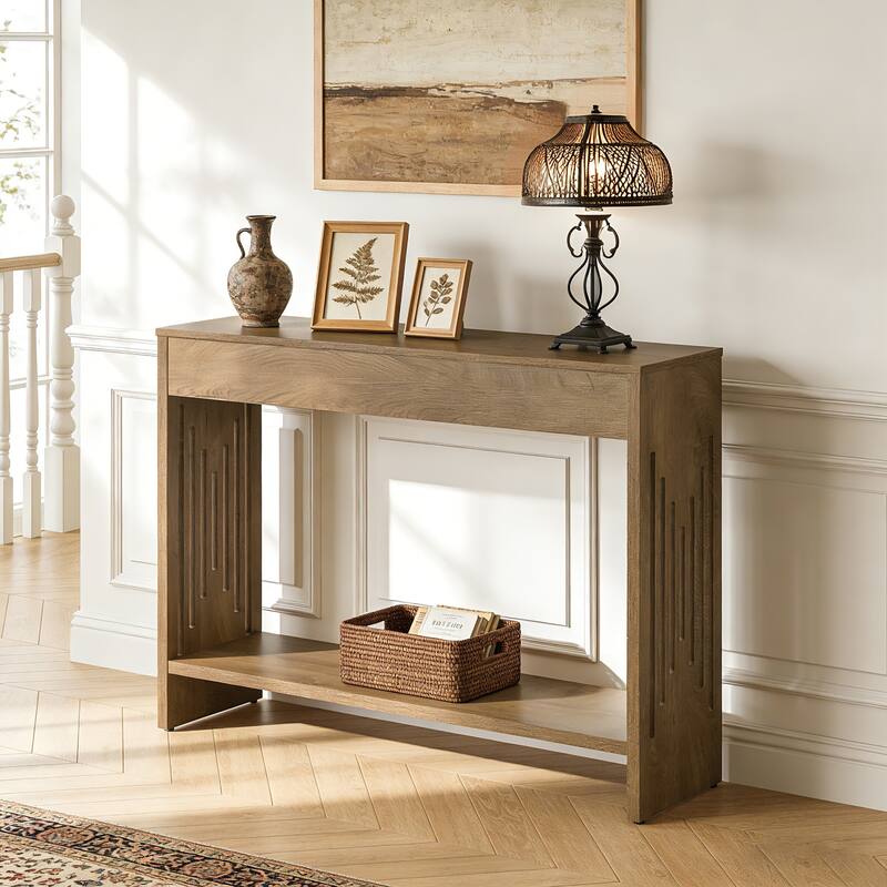 41.3-Inch Console Table Behind Couch, Wooden Farmhouse Sofa Table