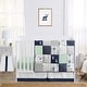 preview thumbnail 1 of 1, Sweet Jojo Designs Navy Blue Woodland Deer Boy Girl Gender Neutral 5p Nursery Crib Bedding Set Green Grey Woodsy Forest Arrow