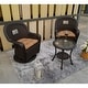 preview thumbnail 3 of 7, 3 PCS Dark Wicker Patio Bistro Set with Round Coffee Table & Cushions