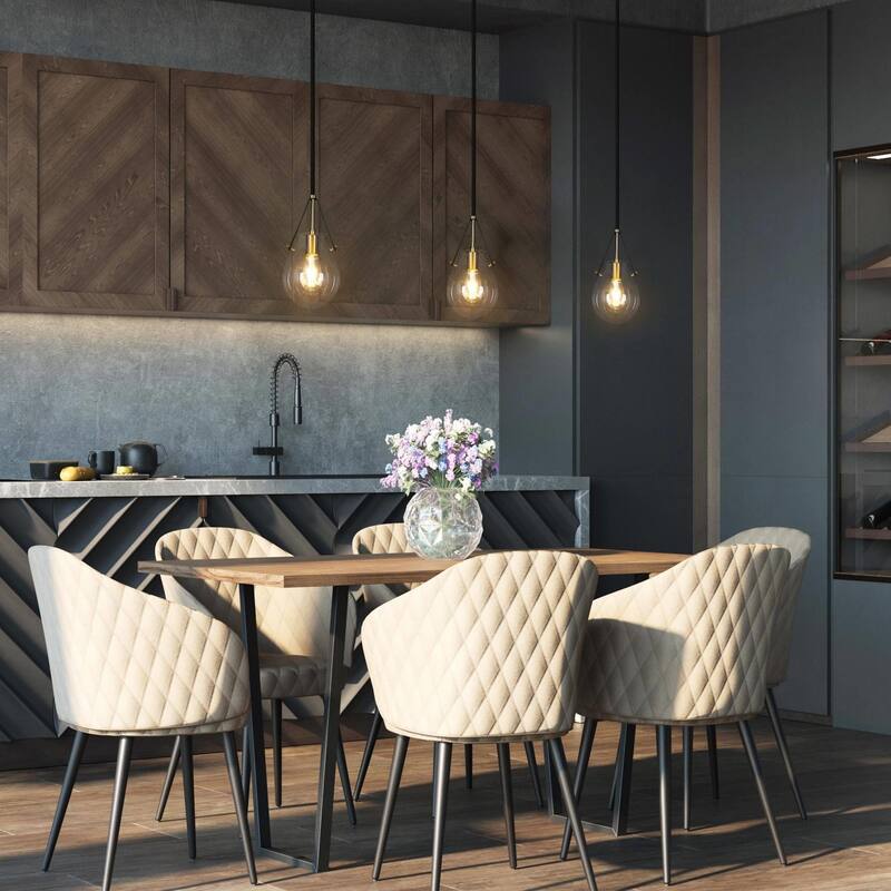 Mid-century Modern 1-light Gold Pendant Light Dimmable Kitchen Island Lighting