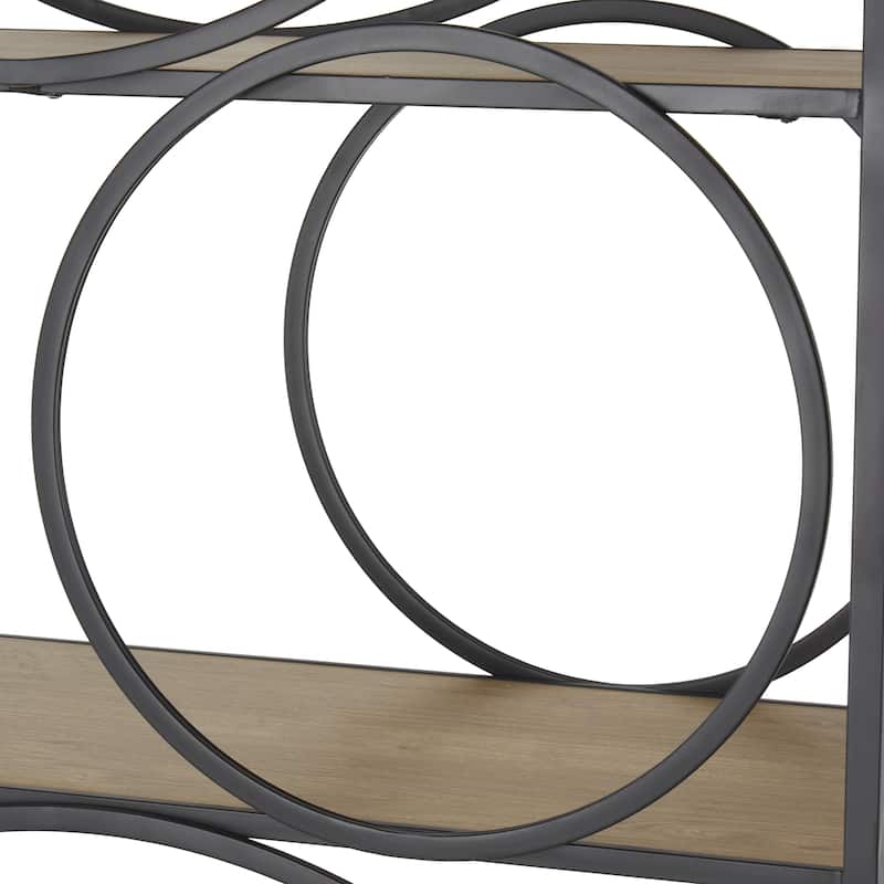 Metal Geometric Circle Shelving Unit with Black Metal Frame - Black - Roche River Decor
