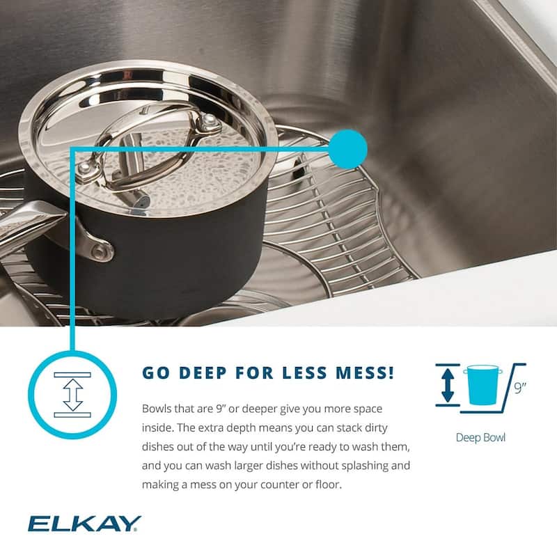 Elkay Lustertone Classic Stainless Steel 30-3/4" x 18-1/2" x 10", Equal Double Bowl Undermount Sink Kit