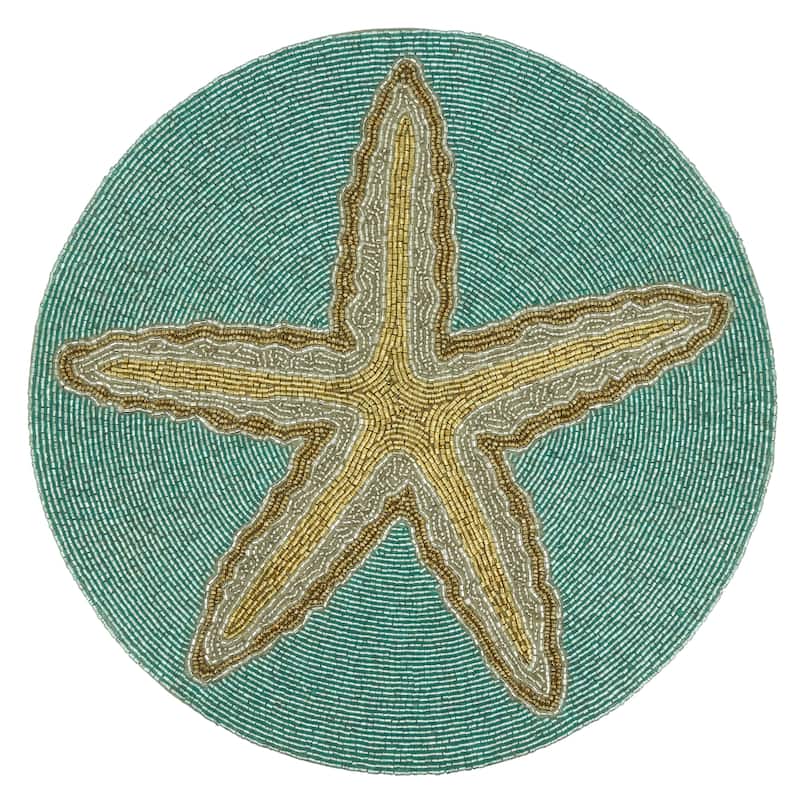 Starfish Beaded Design Table Placemats (Set of 4) - 15"