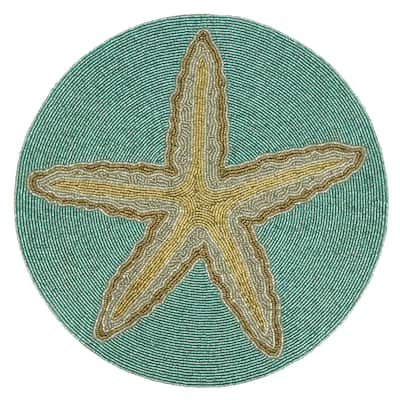 Starfish Beaded Design Table Placemats (Set of 4) - 15"