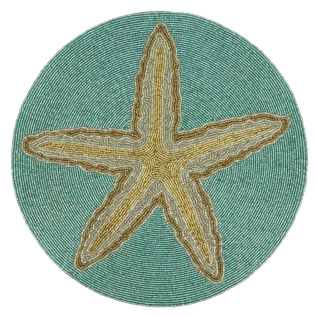 Starfish Beaded Design Table Placemats (Set of 4) - 15"