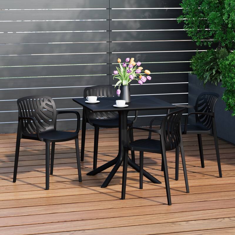 Frond and Form 4-Person Outdoor Patio Square Dining Set