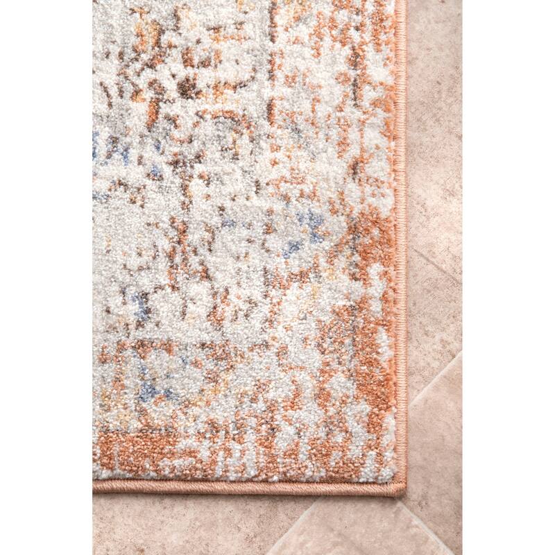 Nuloom Transitional Vintage Cathilene Cardinal Ornamental Faded Border Area Rug