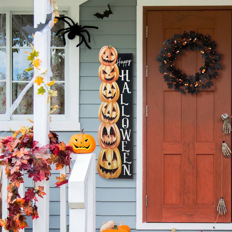 Glitzhome 42"H Halloween Lighted Jack-O-Lantern Pumpkin Porch Decor with Timer