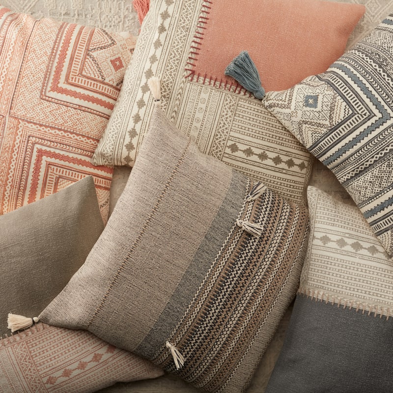 Cainen Brown/ Cream Striped Throw Pillow
