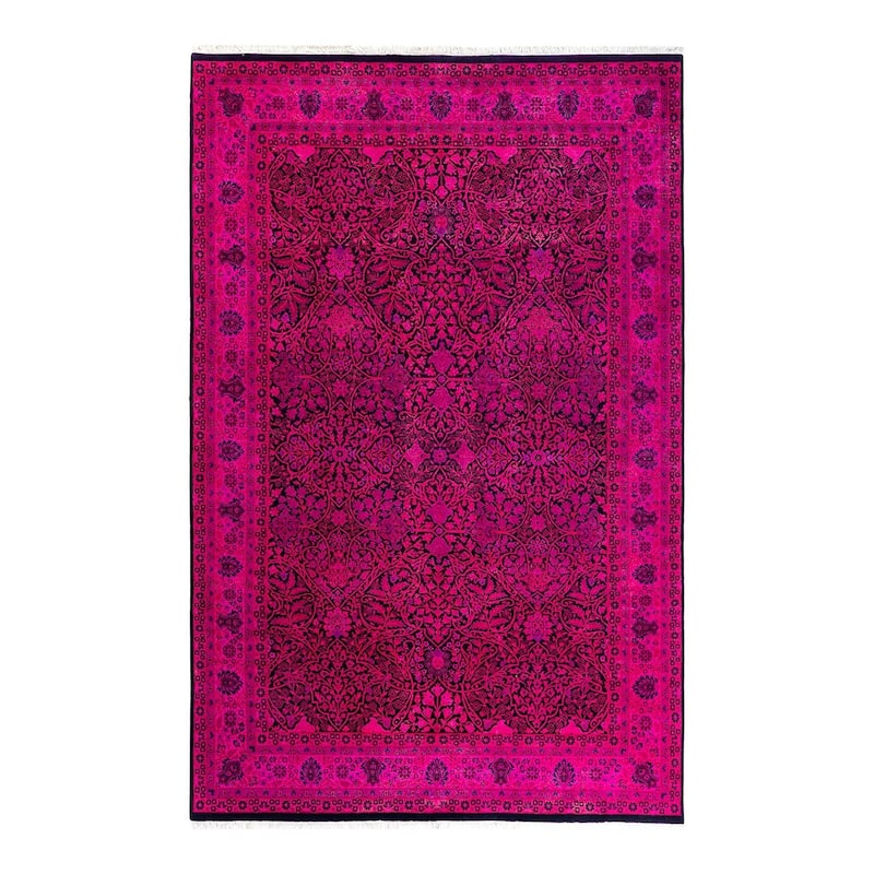 Contemporary Overdyed Wool Hand Knotted Area Rug - 5' 10" x 9' 1"