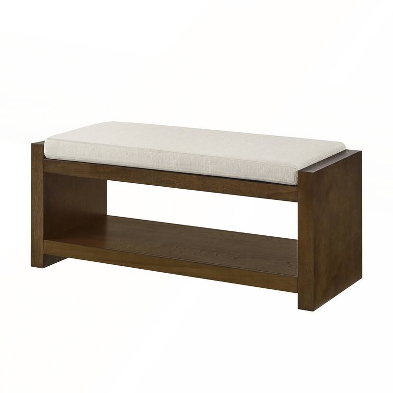 40in Accent Bench with Lower Shelf Shoe Rack